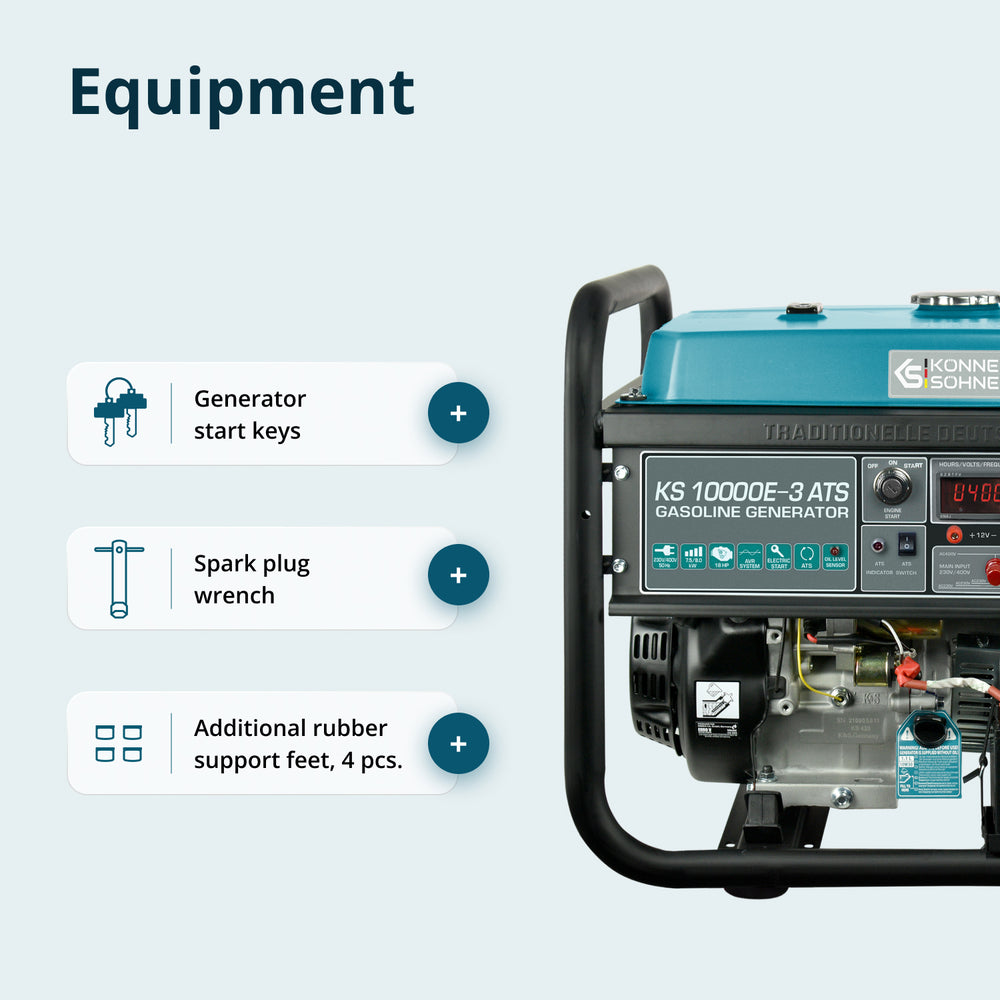 Bensiinigeneraator "Könner & Söhnen" KS 10000E-3 ATS