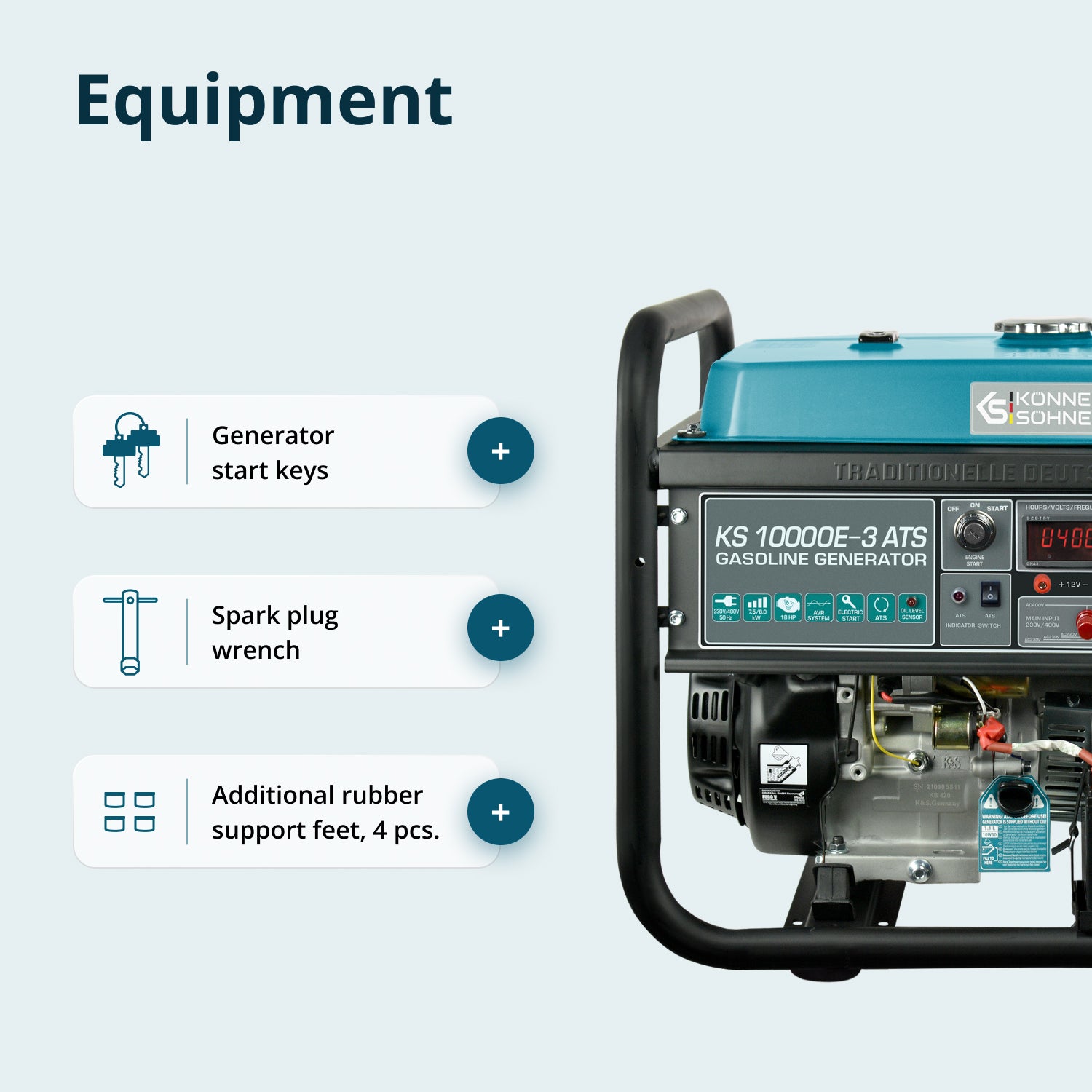 Bensiinigeneraator "Könner & Söhnen" KS 10000E-3 ATS
