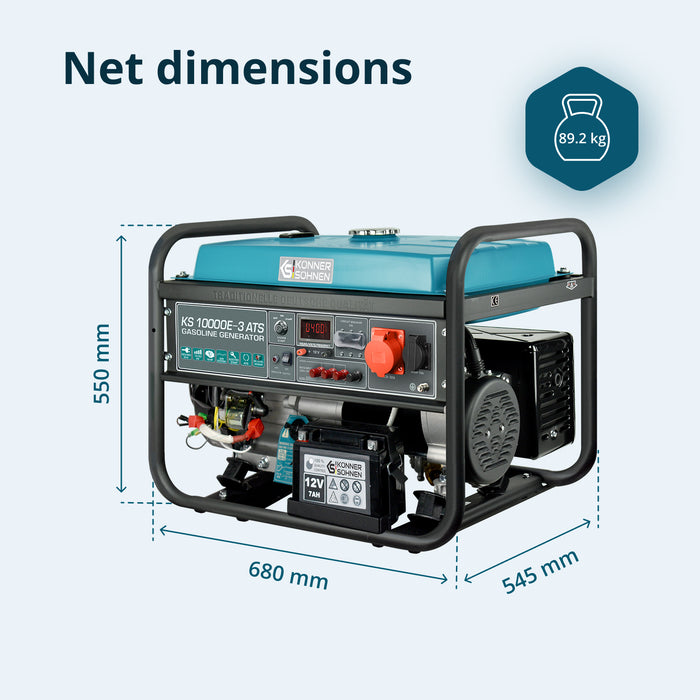 Bensiinigeneraator "Könner & Söhnen" KS 10000E-3 ATS