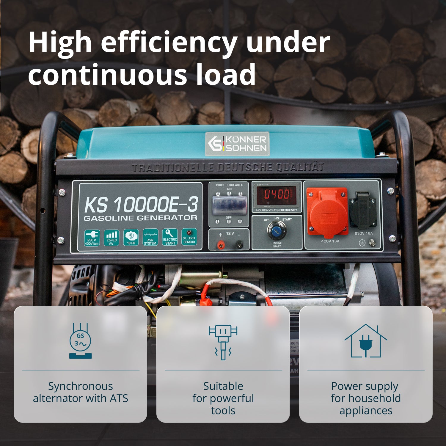 Bensiinigeneraator "Könner & Söhnen" KS 10000E-3