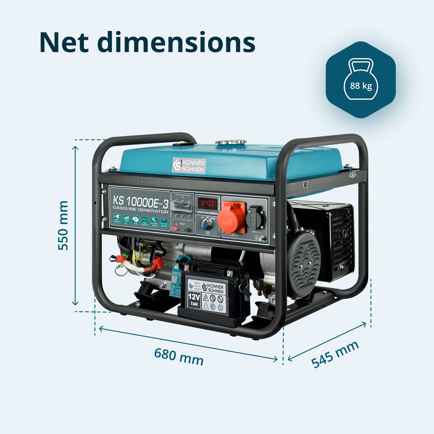 Bensiinigeneraator "Könner & Söhnen" KS 10000E-3