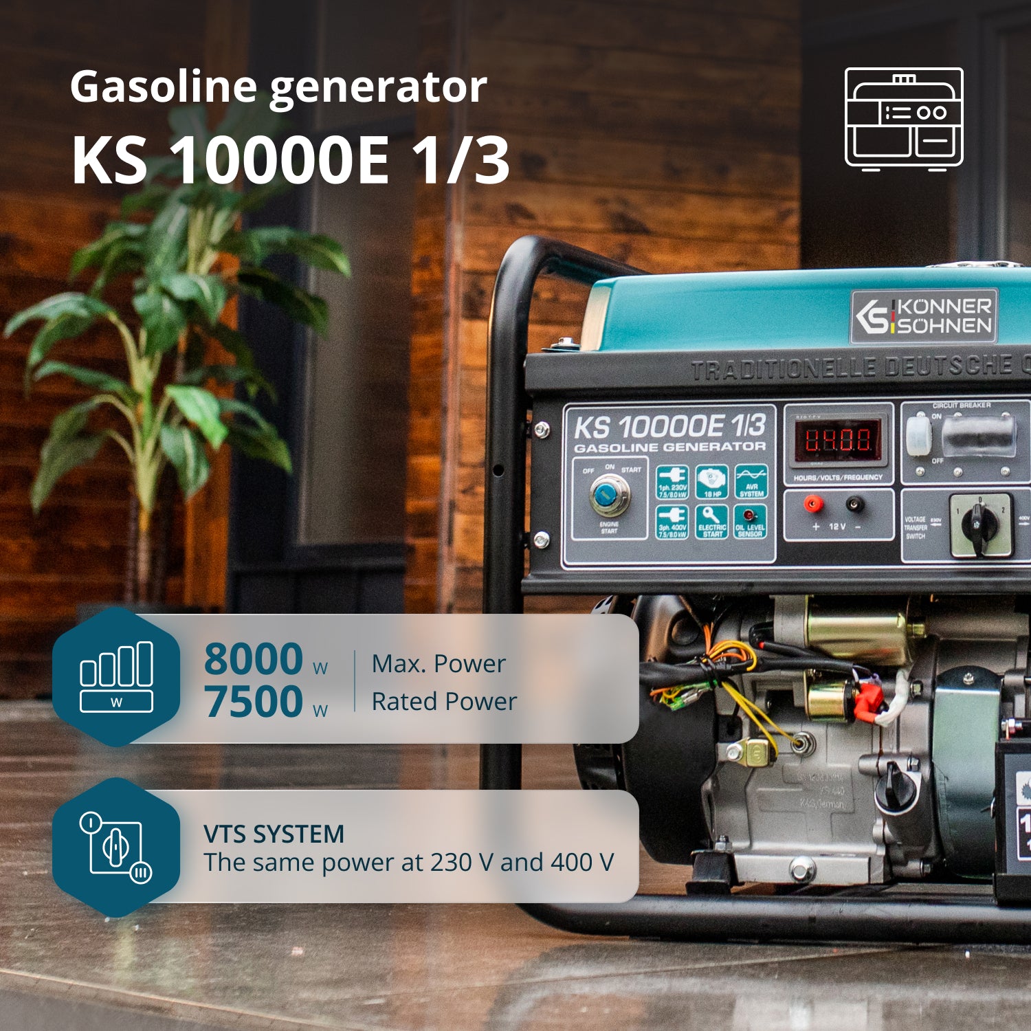 Bensiinigeneraator "Könner & Söhnen" KS 10000E 1/3