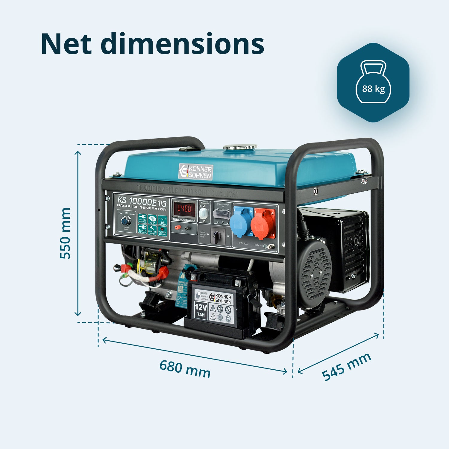 Bensiinigeneraator "Könner & Söhnen" KS 10000E 1/3