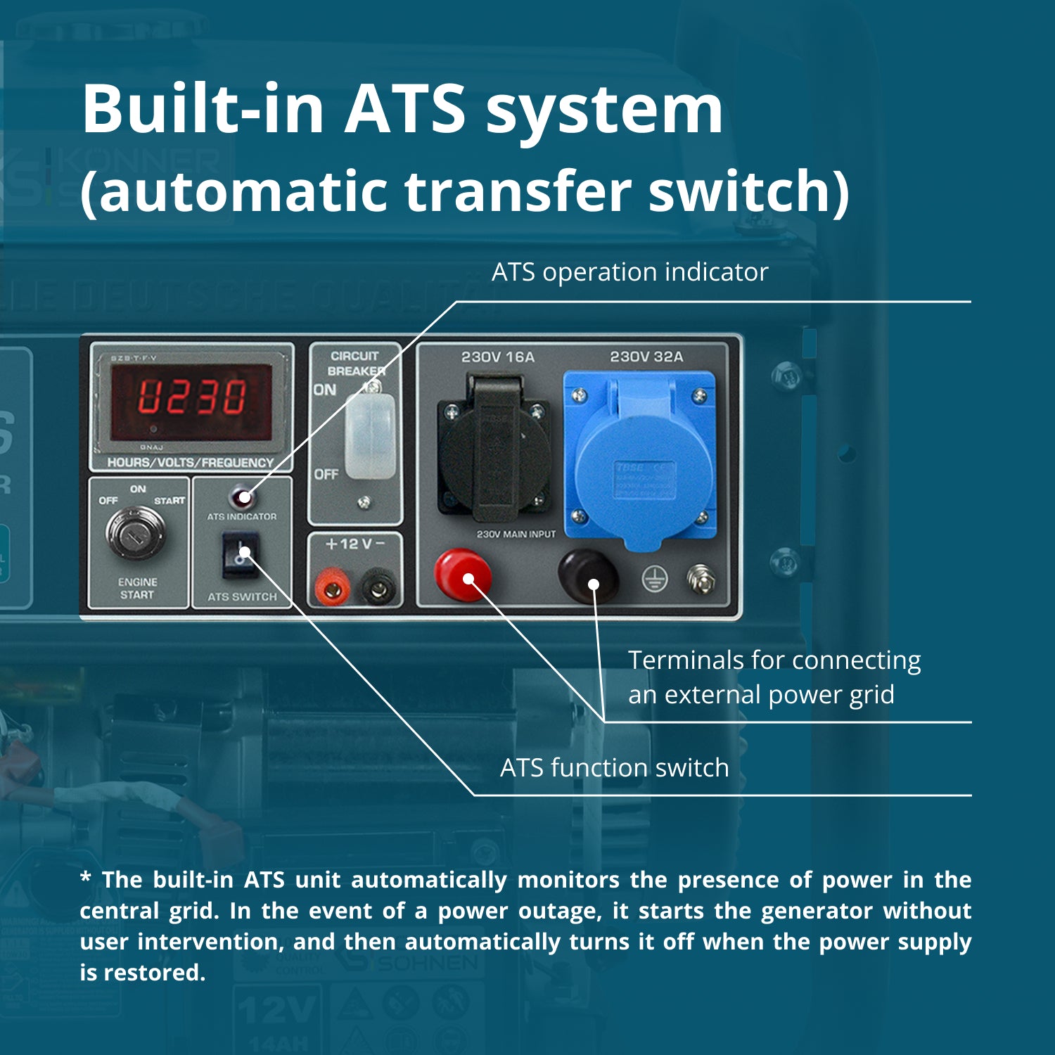 Bensiinigeneraator "Könner & Söhnen" KS 10000E ATS
