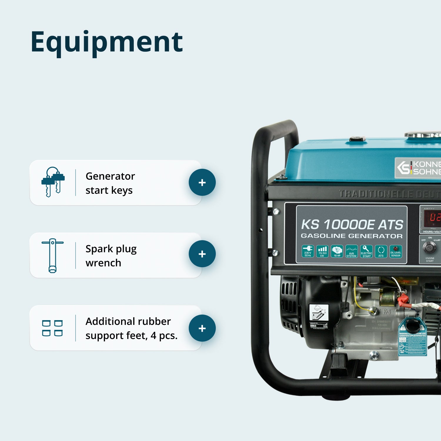 Bensiinigeneraator "Könner & Söhnen" KS 10000E ATS