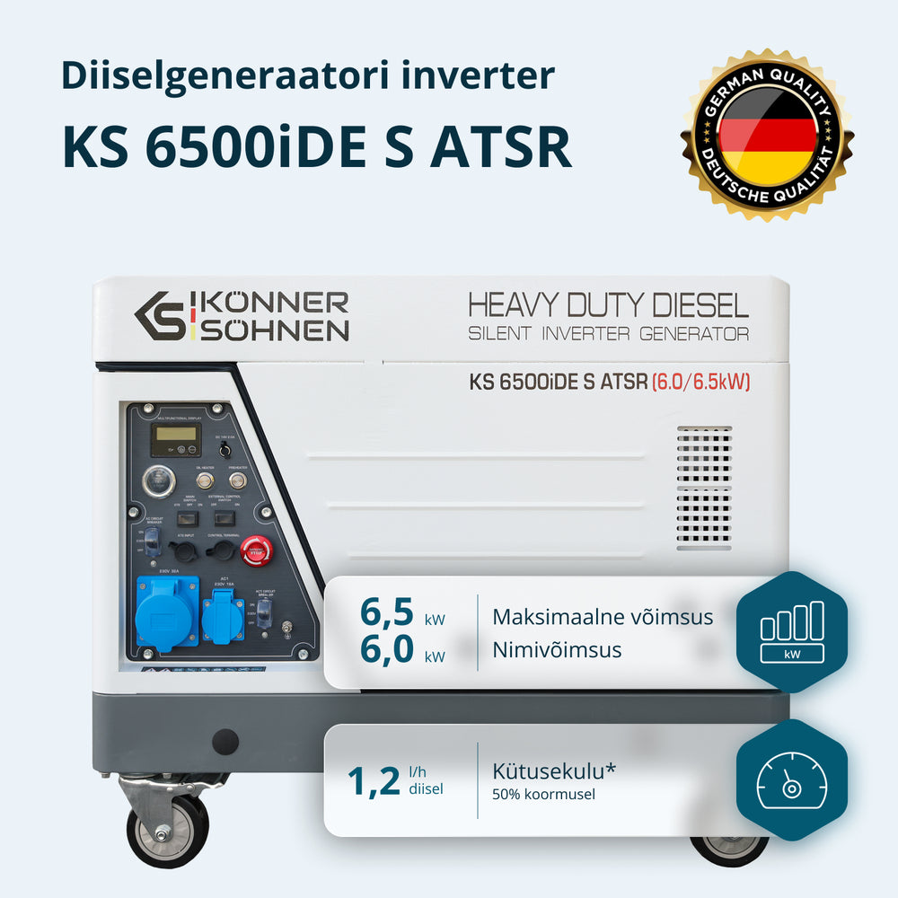 Diisel-invertergeneraator helikindlas korpuses KS 6500iDE S ATSR