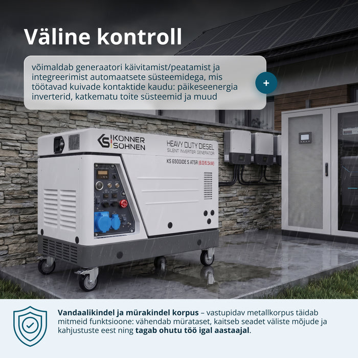 Diisel-invertergeneraator helikindlas korpuses KS 6500iDE S ATSR