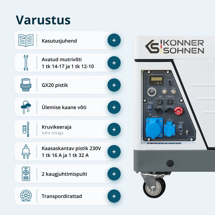 Diisel-invertergeneraator helikindlas korpuses KS 6500iDE S ATSR