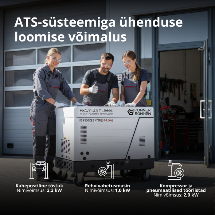 Diisel-invertergeneraator helikindlas korpuses KS 6500iDE S ATSR