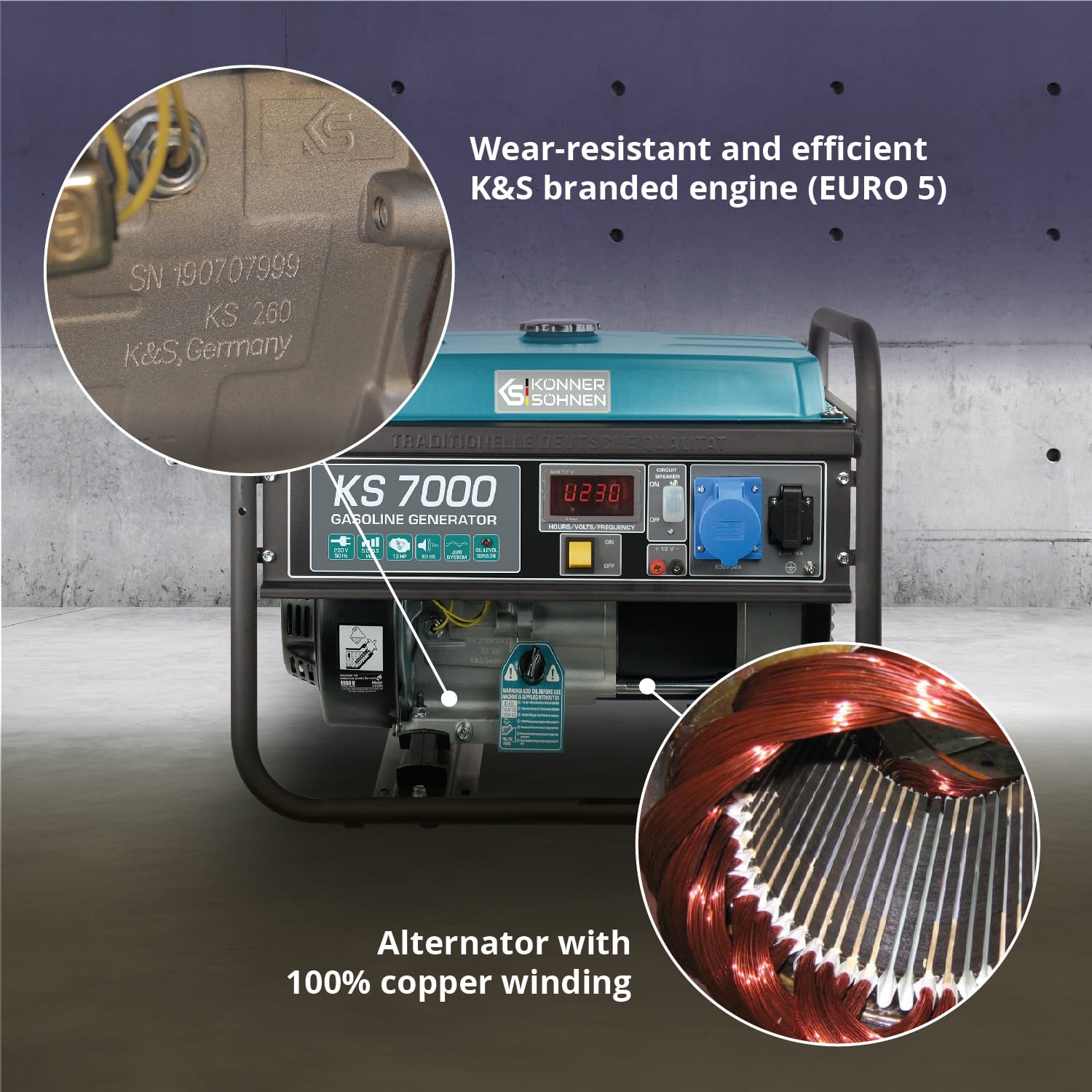 Bensiinigeneraator "Könner & Söhnen" KS 7000