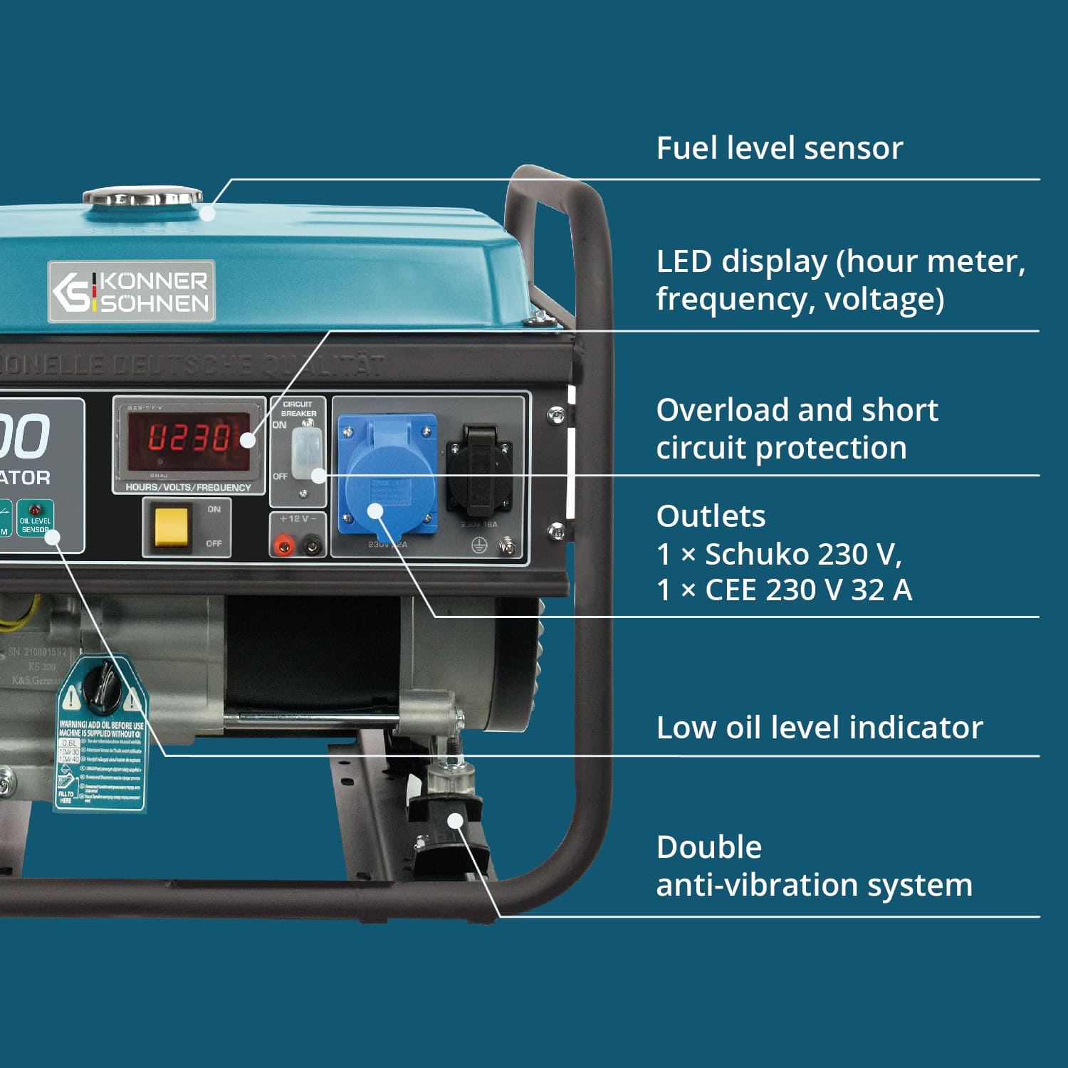 Bensiinigeneraator "Könner & Söhnen" KS 7000