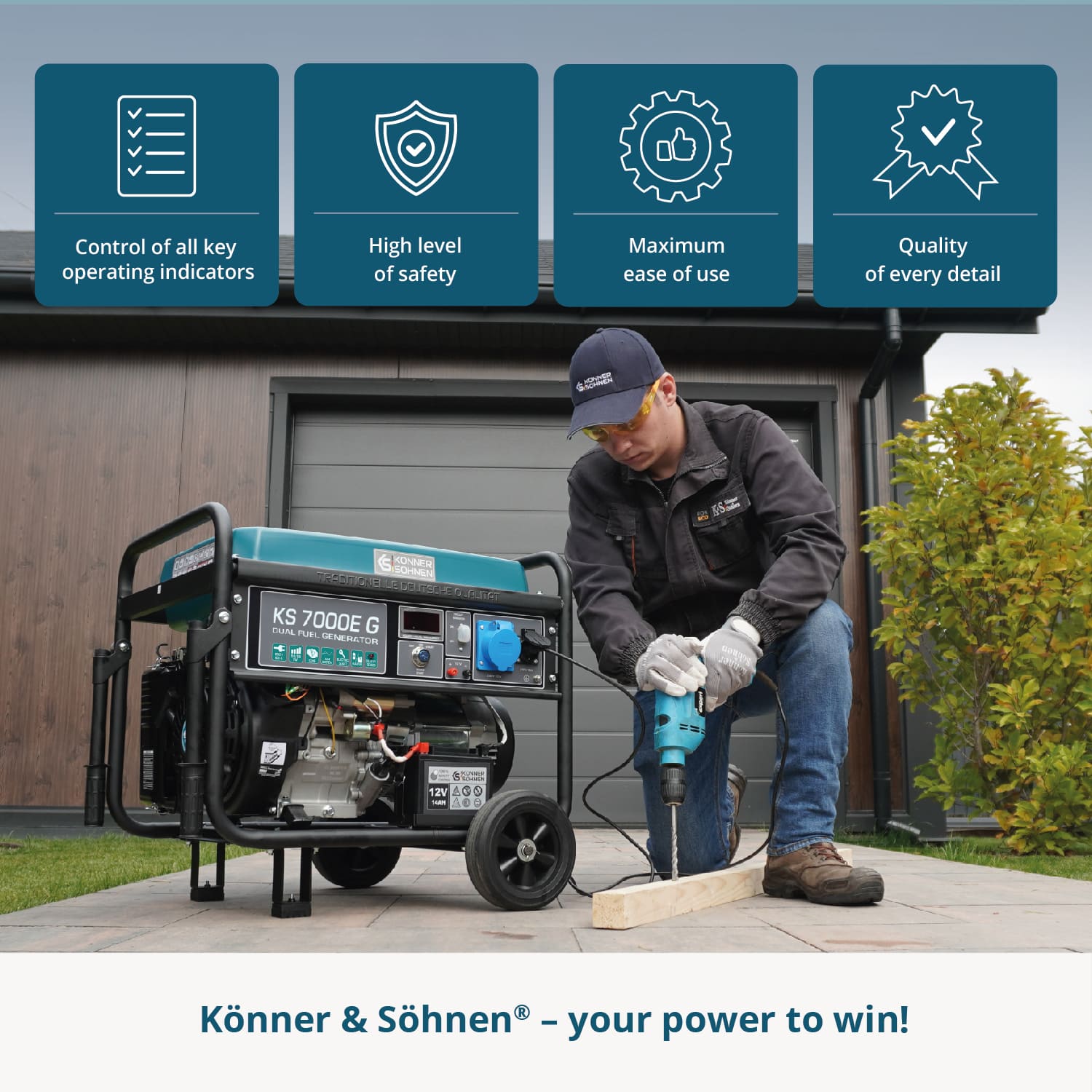 LPG/Bensiin Generaator "Könner & Söhnen" KS 7000E G