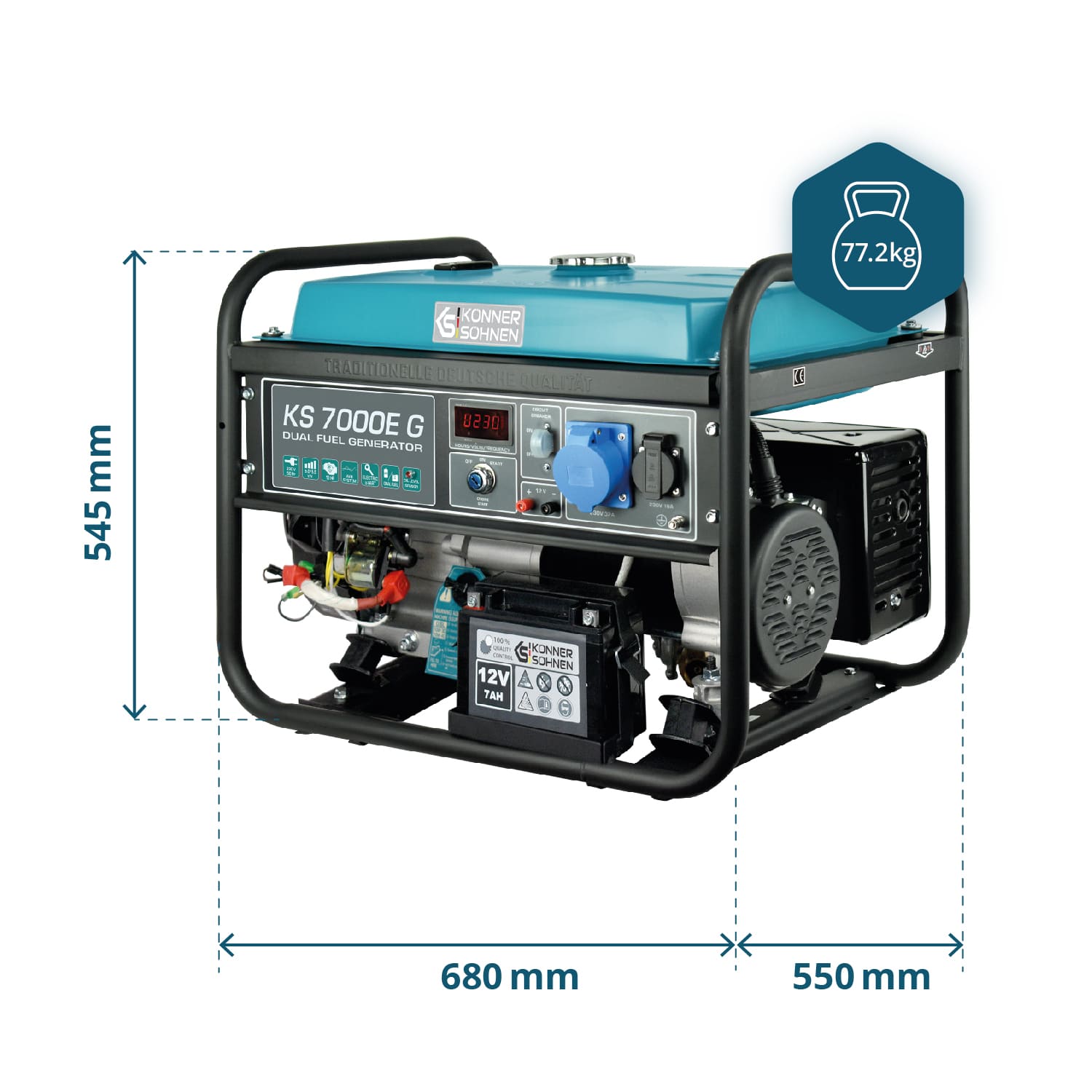 LPG/Bensiin Generaator "Könner & Söhnen" KS 7000E G