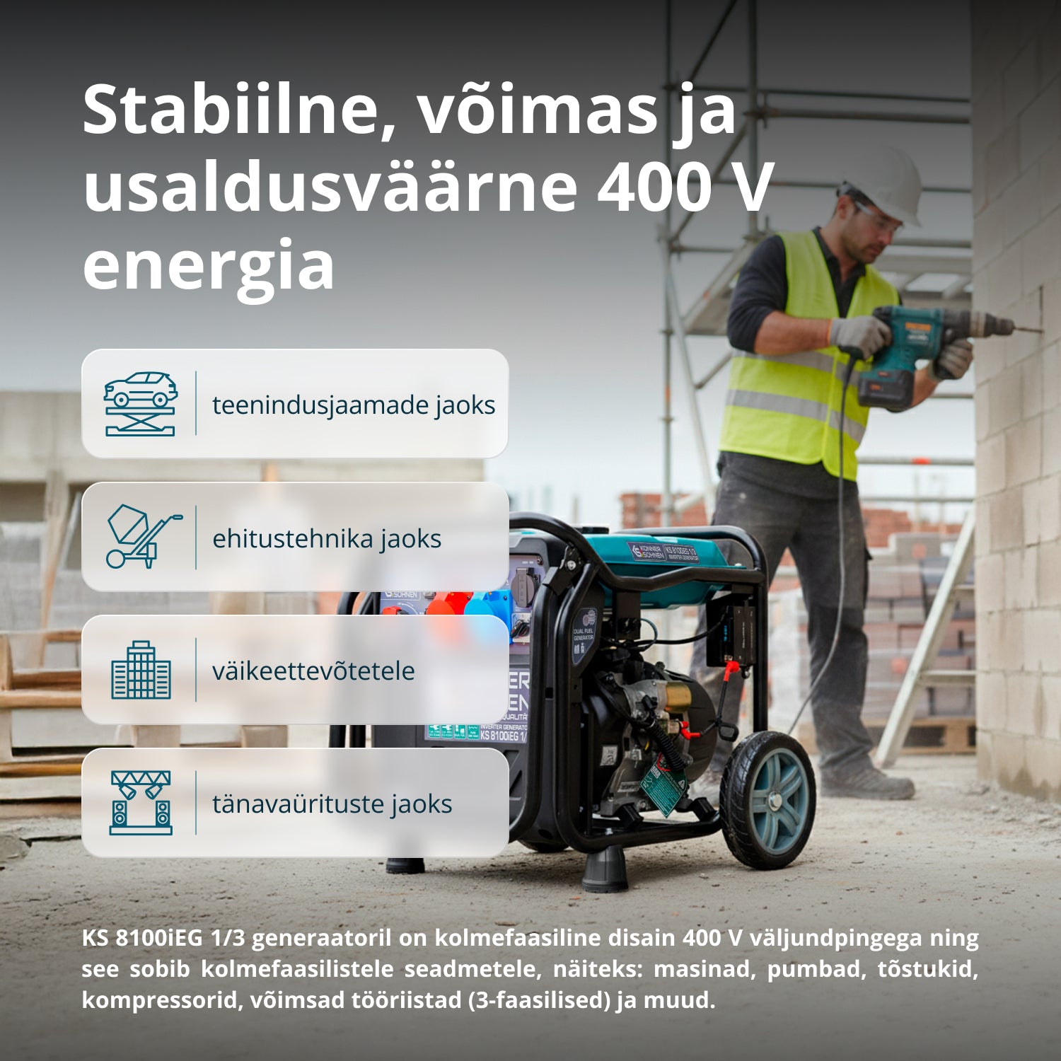 LPG/bensiin invertergeneraator KS 8100iEG 1/3