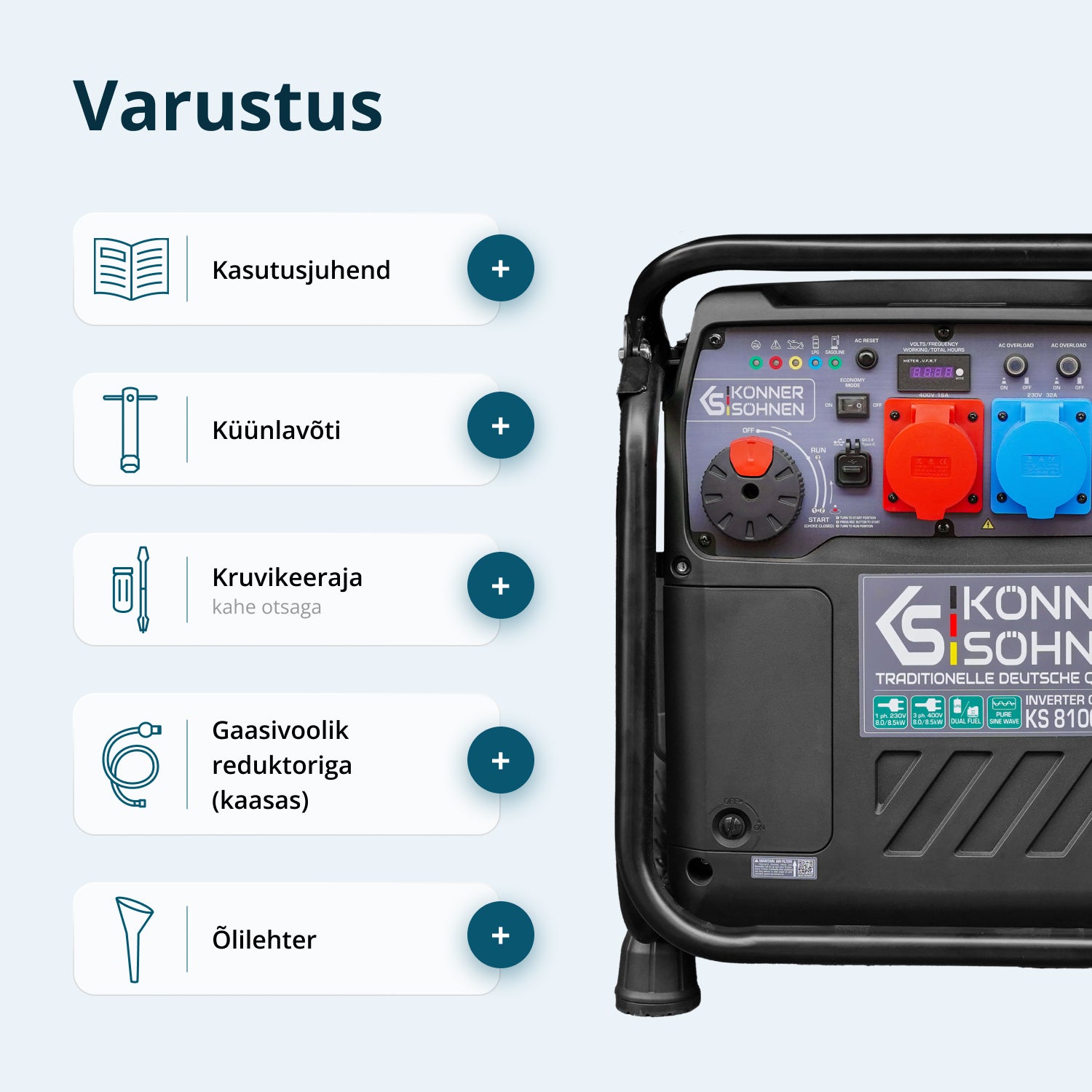 LPG/bensiin invertergeneraator KS 8100iEG 1/3