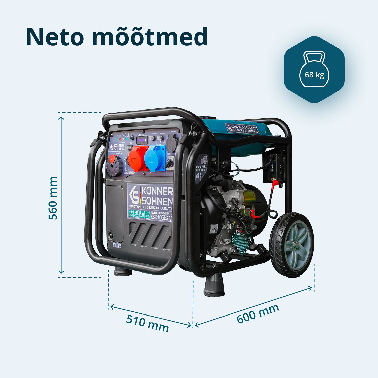 LPG/bensiin invertergeneraator KS 8100iEG 1/3